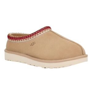WOMEN'S UGG TASMAN SLIPPERS, COLOR SAND/DARK CHERRY